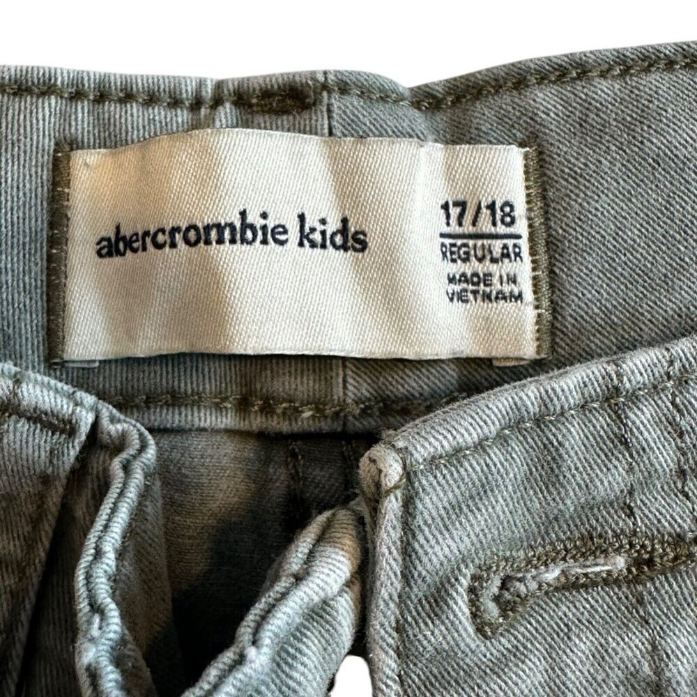 Abercrombie Kids Cargo Pants Green Wide Leg Pockets Girls Size 17/18 - Picture 4 of 10